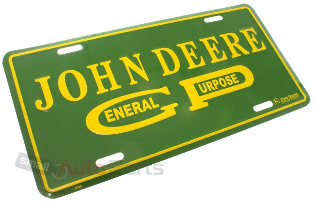 John deere general purpose license plate aluminum stamped embossed metal tag