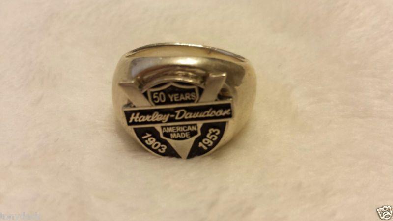 Harley davidson man's 50th anniversary ring