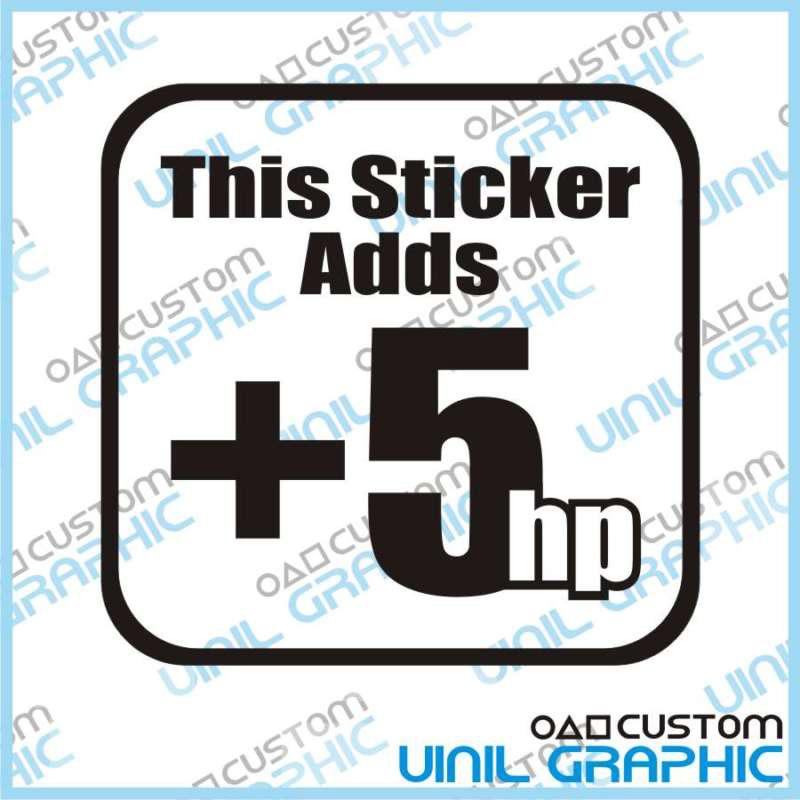 This sticker adds 5 hp - car & truck vinyl graphics decal & sticker