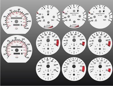 1984-1993 mercedes benz w124 instrument cluster white face gauges 84-93