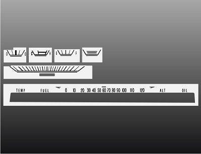 1967-1971 dodge dart sweep instrument cluster white face gauges 67-71