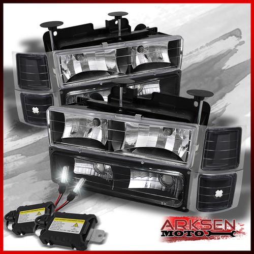 6000k slim ballast hid+94-98 c/k c10 full size suburban tahoe headlights+bumper