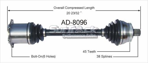 Surtrack perf axles ad-8096 cv half-shaft assembly-new cv axle shaft