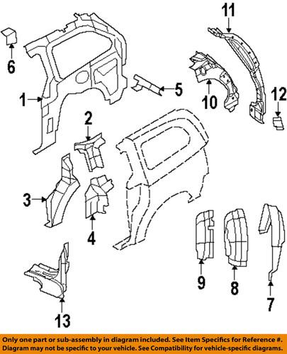 Mopar oem 5020835ab side panel-striker reinforcement