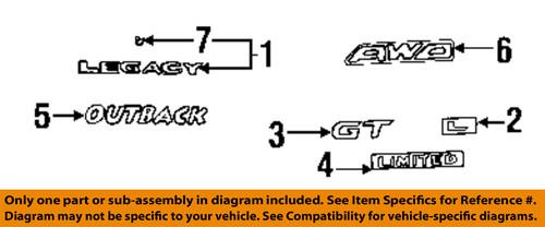 Subaru oem 93073ae210 trunk lid-emblem badge nameplate