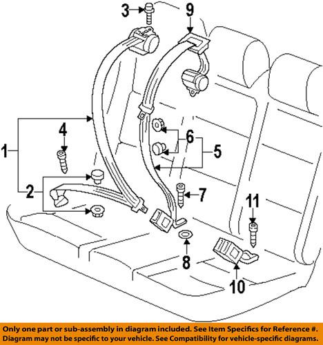 Volkswagen oem 5c6857807draa rear seat belts-center seat belt