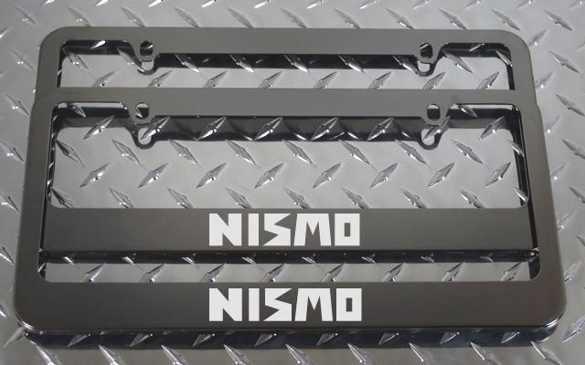 2 brand new nissan nismo gunmetal license plate frame + screw caps