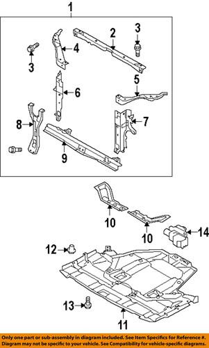 Subaru oem 56410aj02b radiator support-under cover