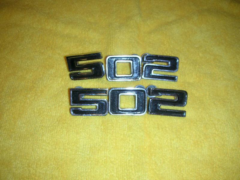 Gm custom made 502 emblems before aftermarket emblems