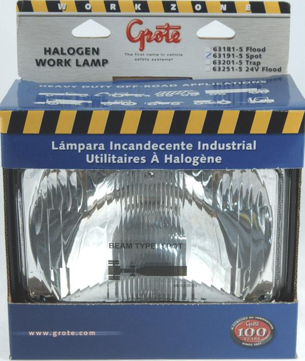 Grote 63191-5 - large rectangular halogen work lamp