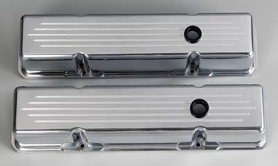 Billet specialties valve covers tall aluminum polished ball-milled chevy sb pair