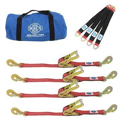 Mac's ultra pack red ratchet straps axle straps storage bag 10000 lb. strap