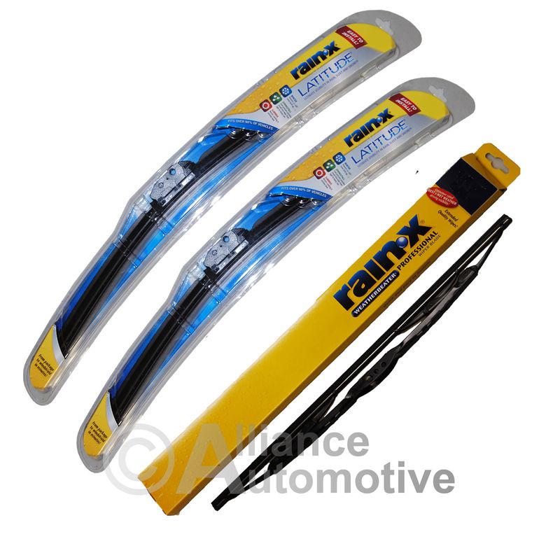 3 new rain-x  beam wiper blades  2 latitude 24"  16" & 1 weatherbeater 12"