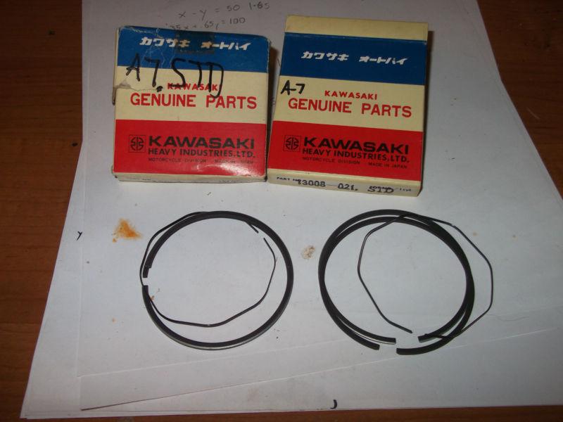 Kawasaki a-7 piston ring set (both cylinders) nos std