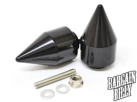 Black yamaha motorcycle spiked bar ends bike sliders - yzf r1, r6 (1998-2012)