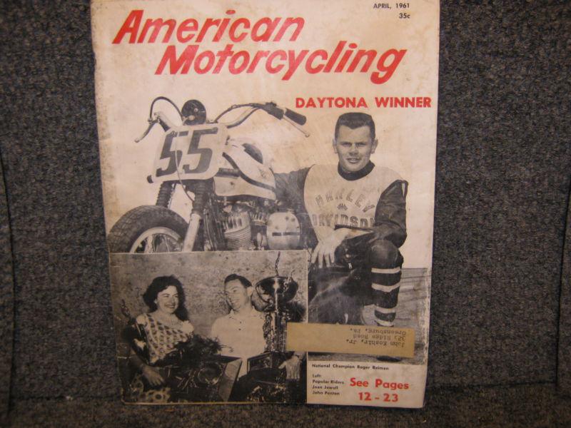 American motorcycling magazine april 1961 ahrma  literature vintage racing