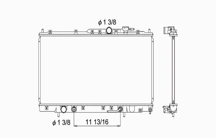 Replacement radiator 99-02 mitsubishi galant automatic / manual 2.4l l4 mr312229