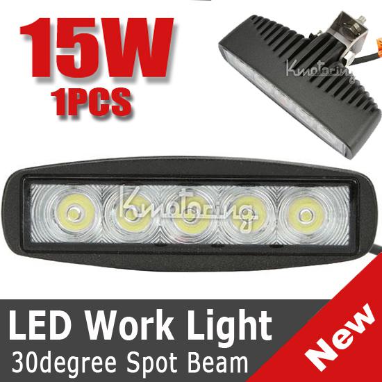 15w led off road slim spot beam work light lamp 12v 24v car pick-up utb 4wd 4x4