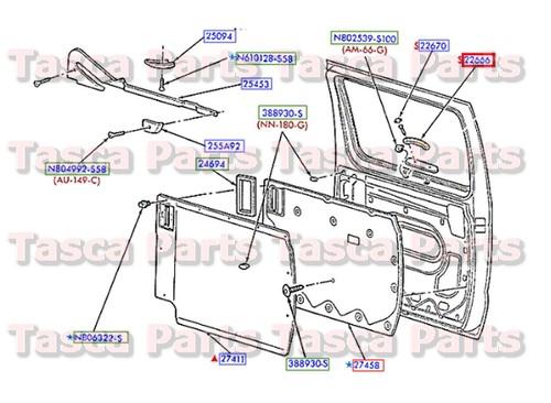 Brand new oem rear liftgate door pull & retainer medium graphite ford & mercury