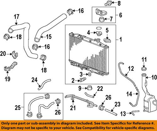 Honda oem 90635rv0003 radiator-cooler line clamp