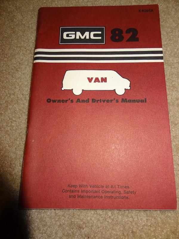 Nos 1982 82 gmc g van vandura rally wagon original gm owners drivers manual