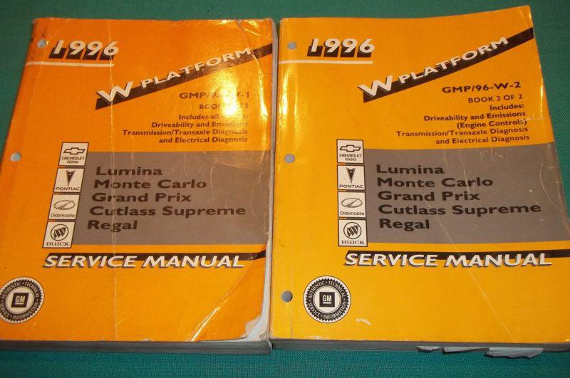 1996 w platform gm set of 2 chev olds pontiac buick factory manual repair 96