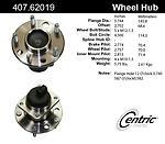 Centric parts 407.62019 front hub assembly