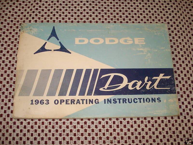 1963 dodge dart owners manual original glove box book 