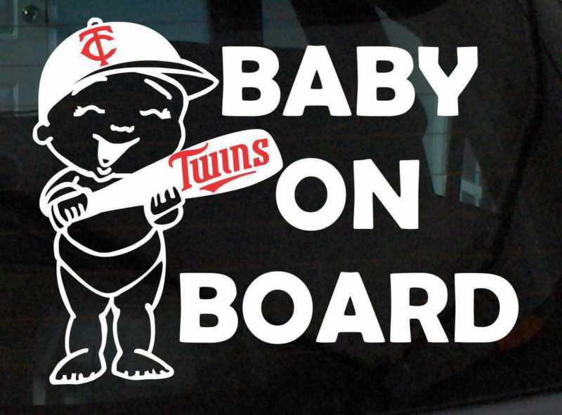 Minnesota twins baby on board vinyl decal mlb major league baseball bat