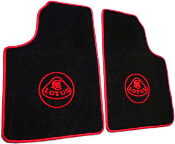 Black/red velours mat set for lotus esprit + turbo s4 + v8 lhd + rhd