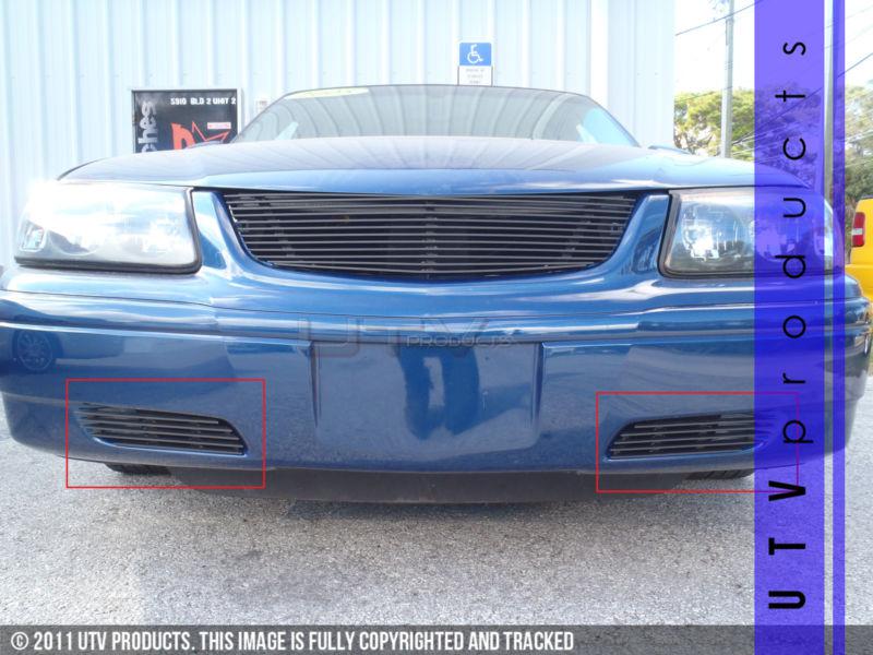 2000 2001 2002 2003 2004 2005 chevy impala fog lights billet grille kit black 