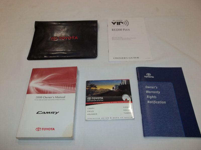 2008 toyota camry owner manual 4/pc.set + cd-rom & black toyota factory case.