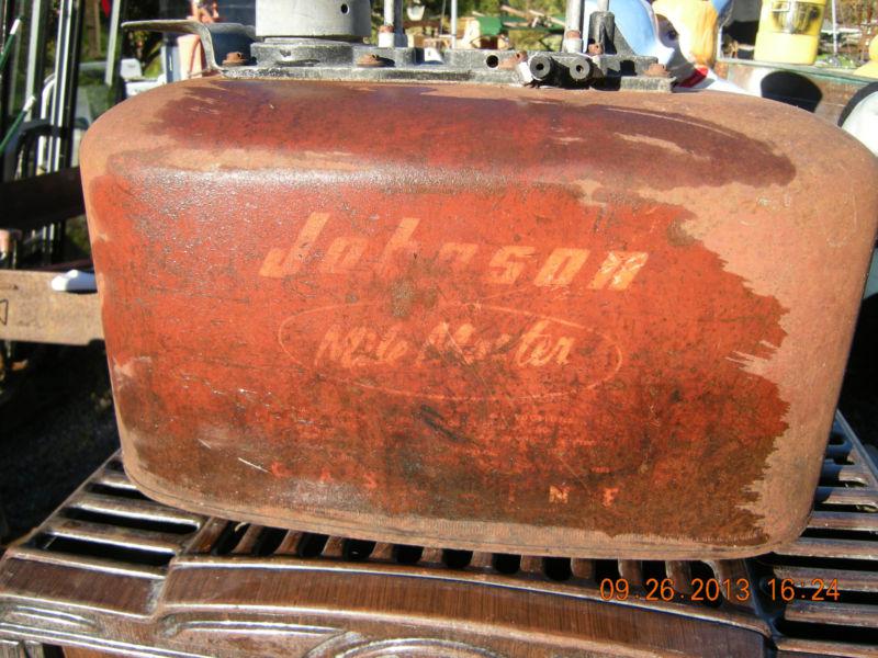 Vintage johnson 4 gallon pressurized outboard gas tank mile master junior nice 