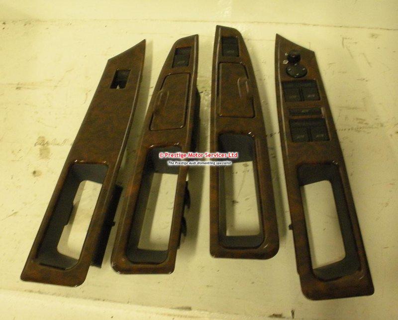 Audi a8 d2 set 4 walnut/blue door inserts