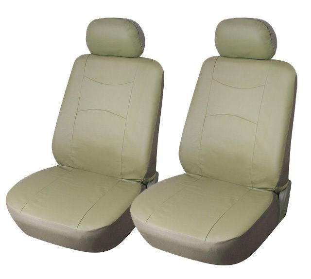 Front car seat covers compatible with mini 159 tan