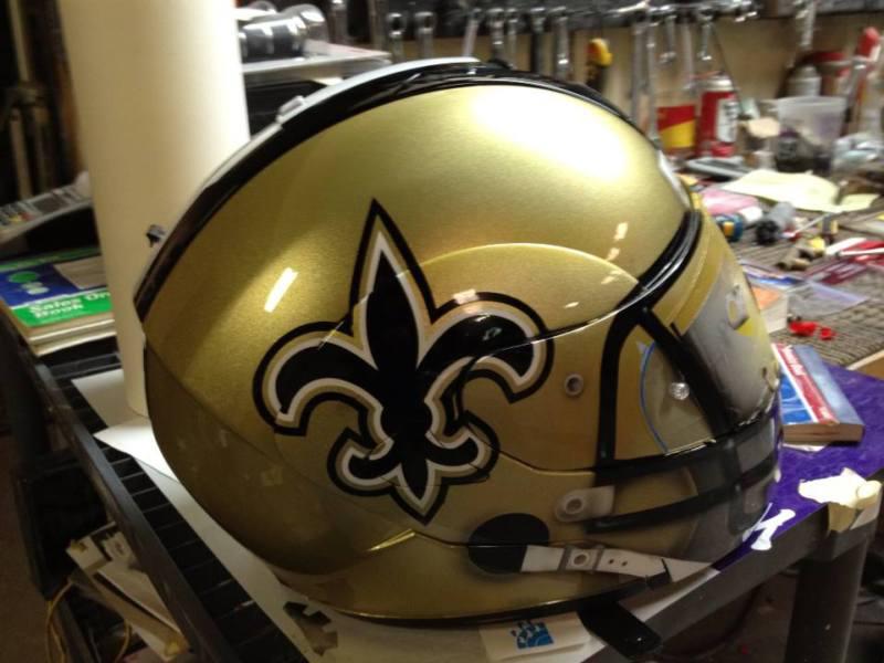 Custom nfl themed airbrush work on your helmet