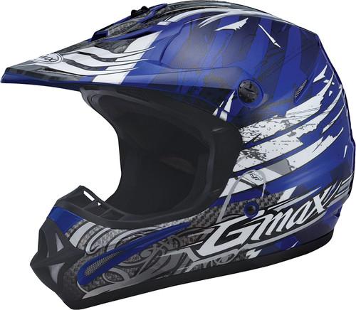 G-max gm46x-1 shredder motorcycle helmet shredder blue/white small