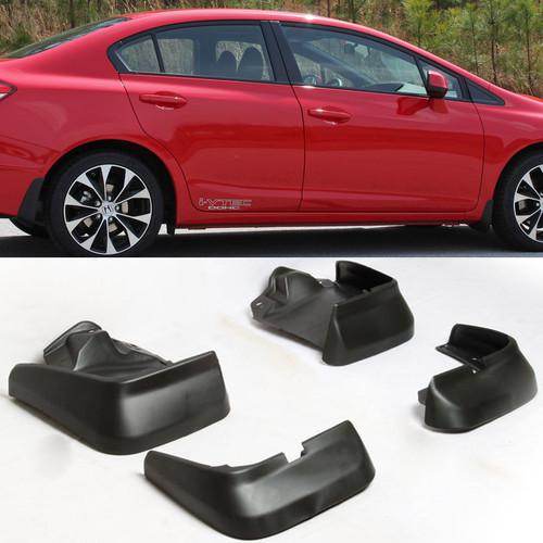 12-13 honda civic 4dr sedan oe style front rear 4pc mud splash guard flaps