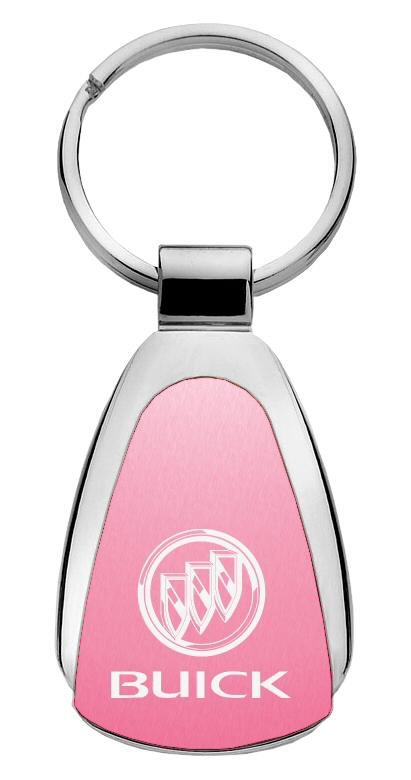 Buick pink tear drop metal keychain car key ring tag key fob logo lanyard