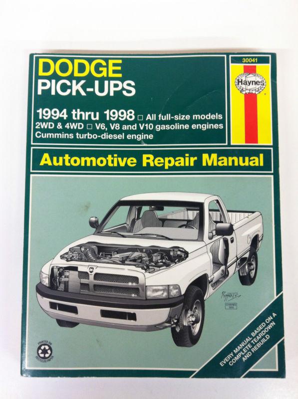 Haynes manual dodge pick-ups 1994-1998 all full-size models, read for more info