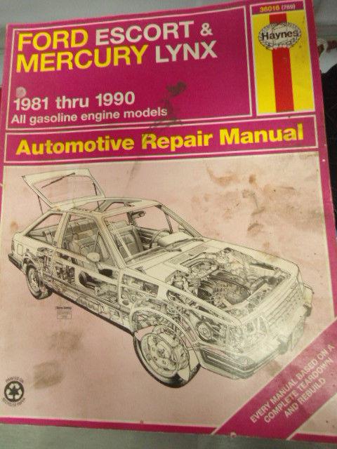 Haynes ford escort & mercury lynx 1981 thru 1990 models car repair manual 