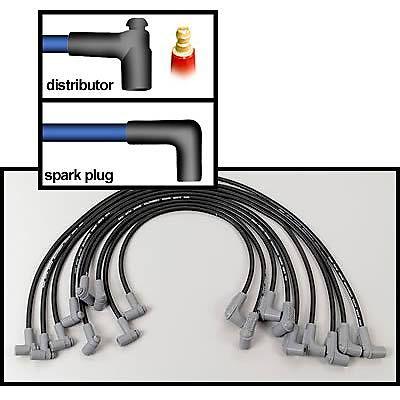 Msd spark plug wires spiral core 8.5mm black 90 deg boots chevy big block v8 set