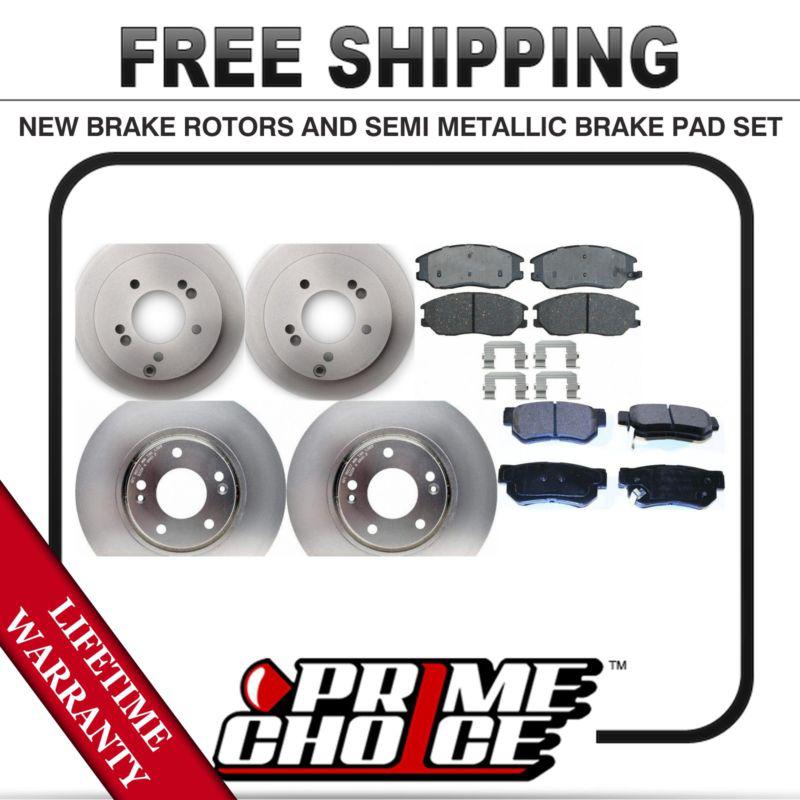 Front + rear kit (4) brake rotors & (8) brake pads with lifetime warranty