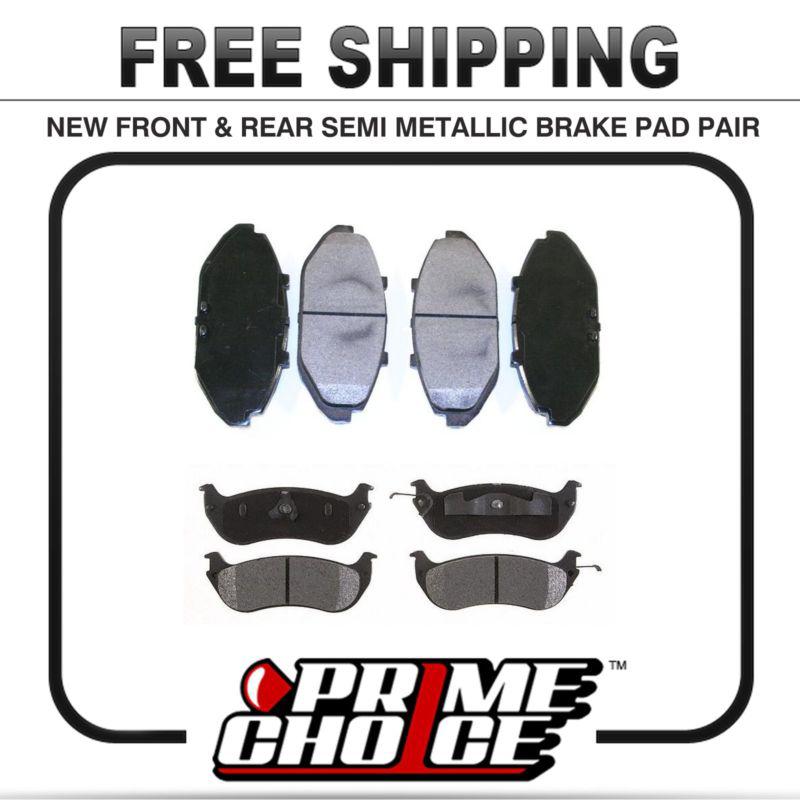 Premium front & rear metallic disc brake pads 2 full complete sets 4 pair 8 pads