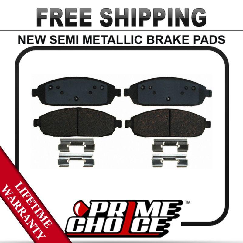 Front semi metallic disc brake pad kit full set with lifetime warranty