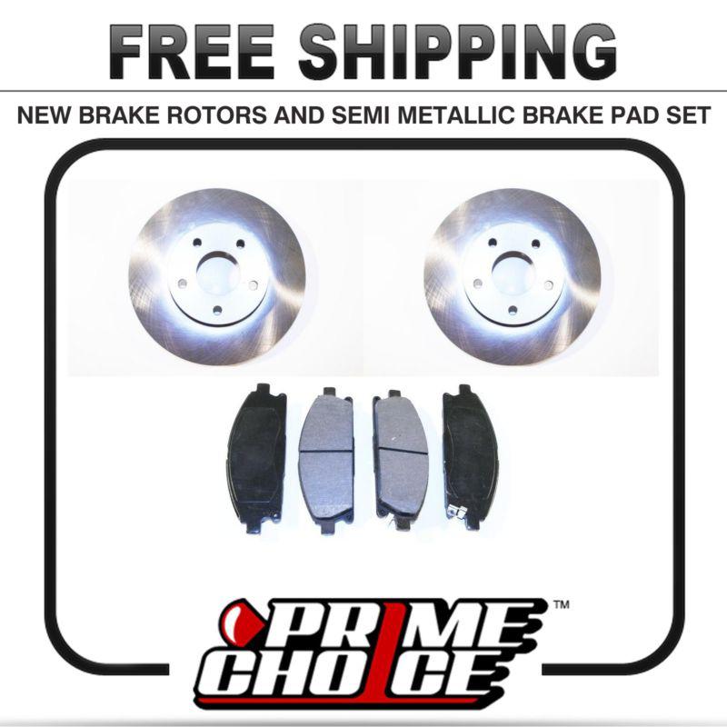 Premium front metallic brake pads and disc rotors complete kit left & right pair