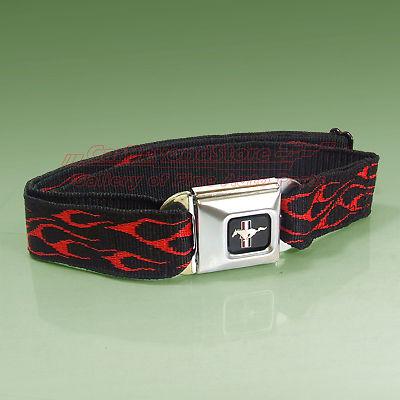 Ford mustang seat-belt buckle with red flames belt+ free gift, official product