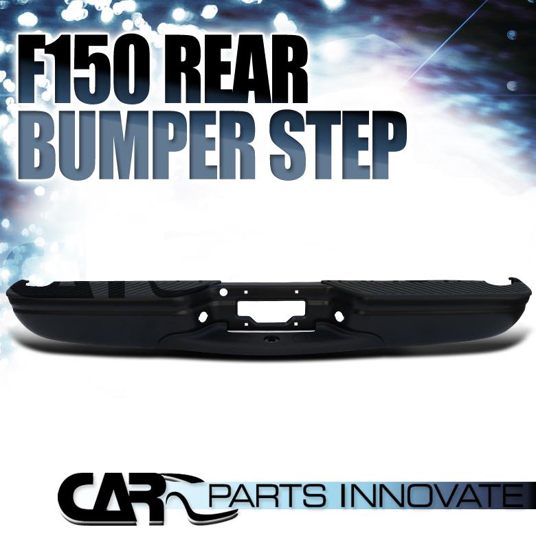 97-03 f150 f250 light duty styleside black rear bumper step w/o sensor hole