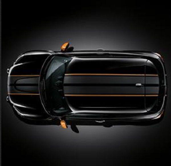 Mini cooper countryman black vitamin orange ray sport side stripes new oem