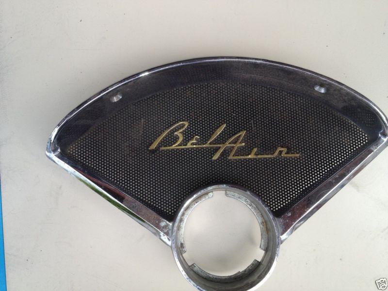 1955 1956 chevy dash speaker bezel with belair script